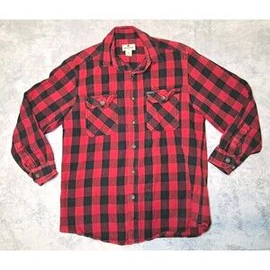 Woolrich Men's Vintage Buffalo Plaid Button Up Lumberjack Shacket Shirt Size Med